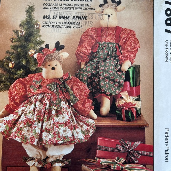 Sew 5 Christmas Patterns McCalls Vintage Santa Tree Stocking Wreaths 1990s - Picture 9 of 10